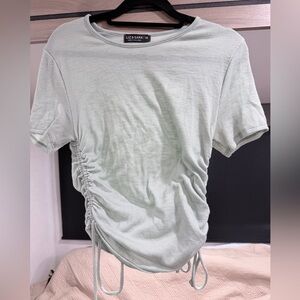 Mint Ruched Short Sleeve Top
